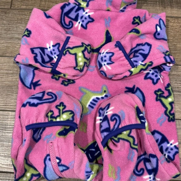 Vintage Columbia Fleece Bunting 6-12 Months Pink Animals Soft Warm Snowsuit - Picture 5 of 12